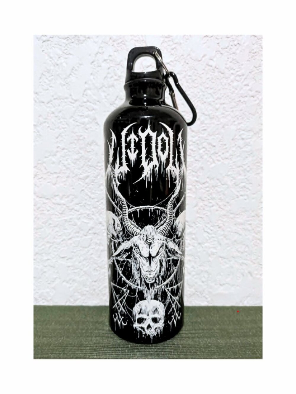 Dolls Kill Widow Occult Goth Goat Skull Metal Water Bottle Thermos Black Satanic